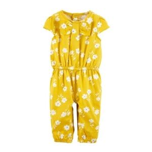 NWT CARTERS Sunny Yellow Floral Cap Sleeve Jumpsuit